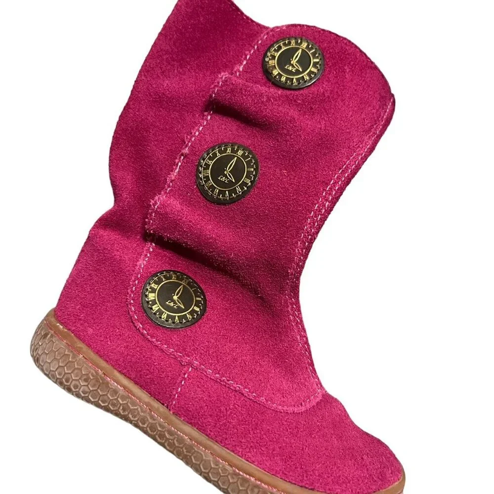 Livie & Luca Sz 5 Fuchsia Pink Suede Leather Marchita Tiempo Boots